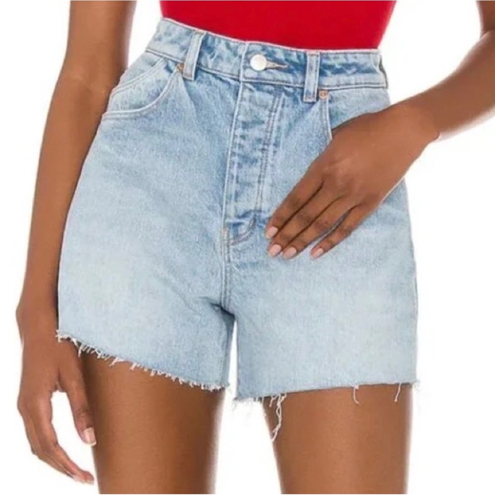 Rolla's Mirage Denim Shorts Light Wash Blue High Rise Loose Fit Cut‎ Off - 25